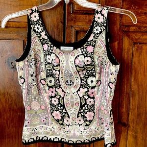 Tahari silk tank with side zipper size 6.